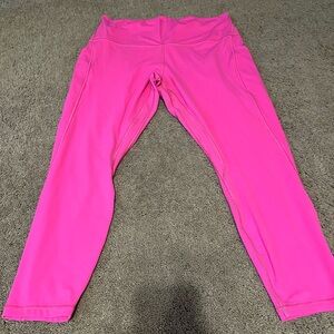 Lululemon Pink Cropped Athletic Leggings size 16